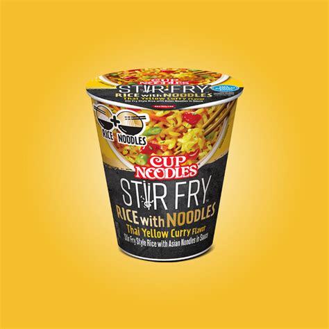 Nissin Cup Noodles Stir Fry Rice With Noodles Thai Yellow Curry Flavor