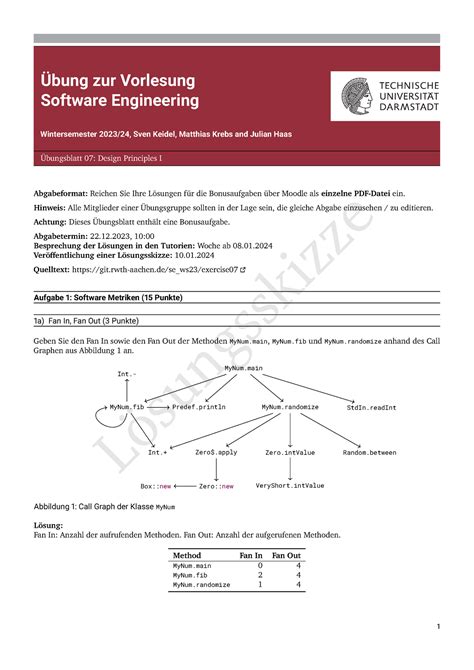 Exercise Design Principles I Solution L Sungsskizze Bung Zur