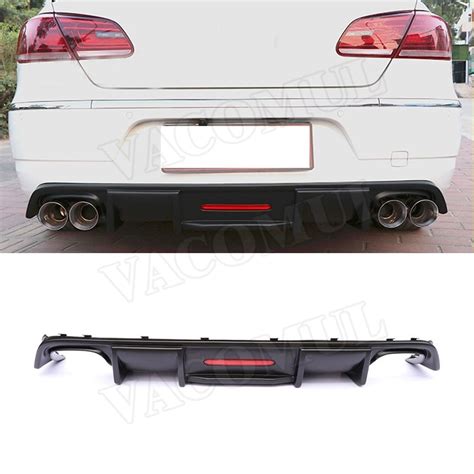 Carbon Fiber Car Racing Rear Bumper Lip Diffuser Spoiler With Lamp For