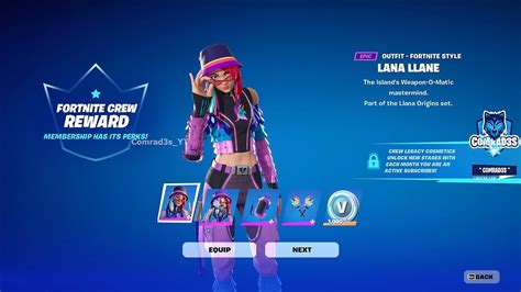 Fortnite February 2024 Crew Pack Early Showcase Lana Llane Crew Pack Skin Cosmetics Youtube