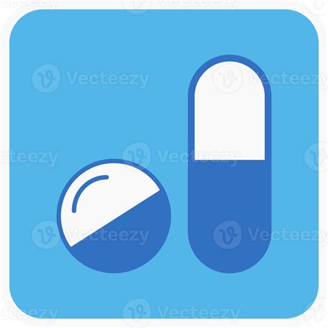 Pill Flat Icon In Blue Square 29892703 Png