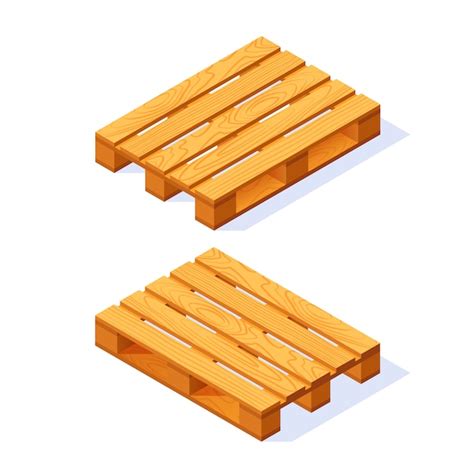 Premium Vector Vector Wooden Pallet In Flat Style Isometric Projection