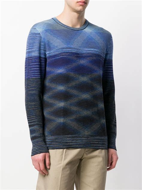 Missoni Wool Wave Stripe Knit Sweater In Blue For Men Lyst