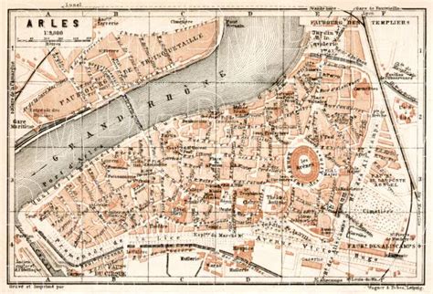 Old Map Of Arles In Buy Vintage Map Replica Poster Print Or