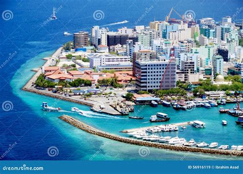 Male City Aerial View stock image. Image of maldives - 56916119