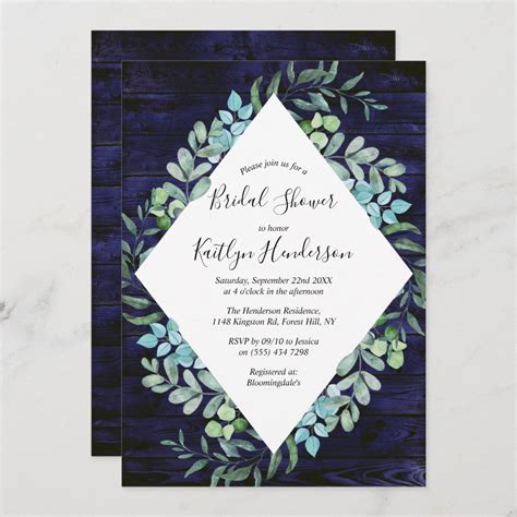 Botanical Greenery Eucalyptus Bridal Shower Invitation Zazzle