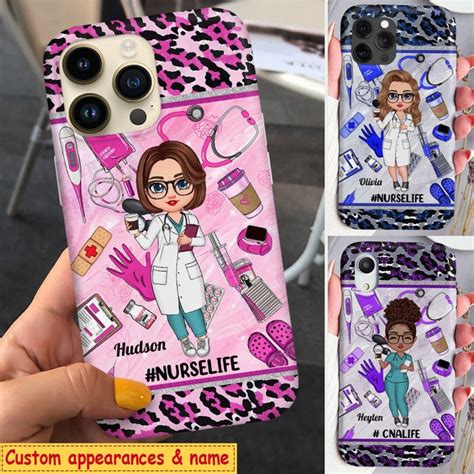 Afro Messy Bun Nurse Life Personalized Phone Casenurses Day T For Nursenurse Lifenurse