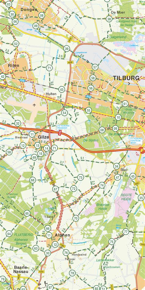 Fietskaart Fietsknooppuntenkaart Noord Brabant Falk