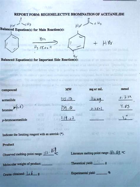 Refort Form Regioselective Bromination Of Acetanilide Uj Ch Hd Balanced