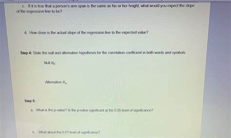 Solved Paragraph Font Project Arm Span Vs Height Is It Chegg