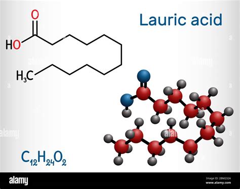 Cido Laurico Cido Dodecanoico Mol Cula C H O Es Un Cido Graso