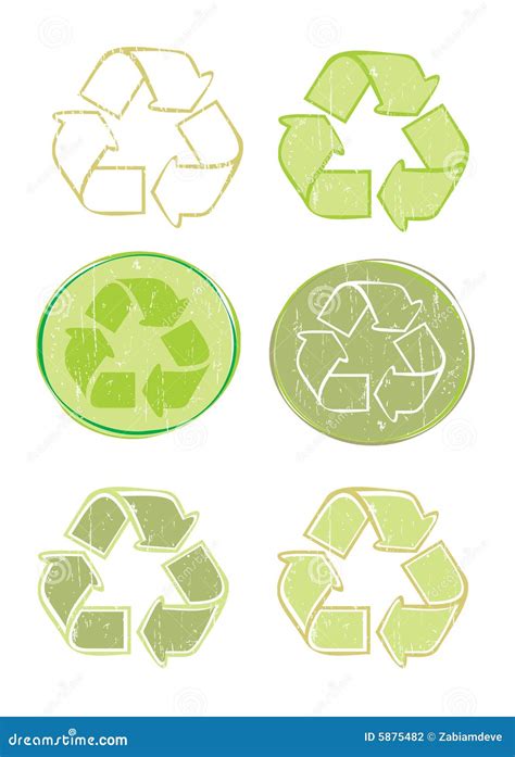 Recycle Icon Set Vector Illust Stock Vector Illustration Of