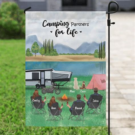 Custom Personalized Camping Flag Adults And Pets Camping Flag Camp