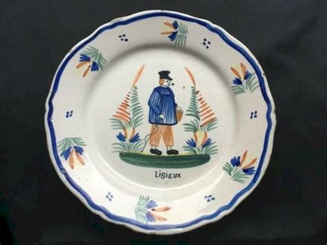 ANCIENNE ASSIETTE PORQUIER BEAU QUIMPER 1900 MARQUÉ LISIEUX NORMAND 20