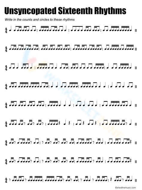 30 Free Printable Rhythm Worksheets For All Ages Worksheets Library