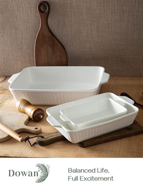 Dowan Casserole Dishes For Oven Ceramic Baking Dishes For Oven Set Of 3 Lasagna Pan Deep