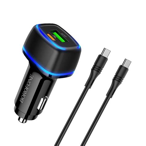 Įkroviklis automobilinis Borofone BZ14A PD20W+QC3.0 su 2 USB jungtimis ...