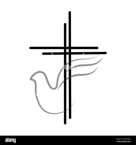 Cross Dove A Symbol Of Peace Flying Dove Near The Cross Vector