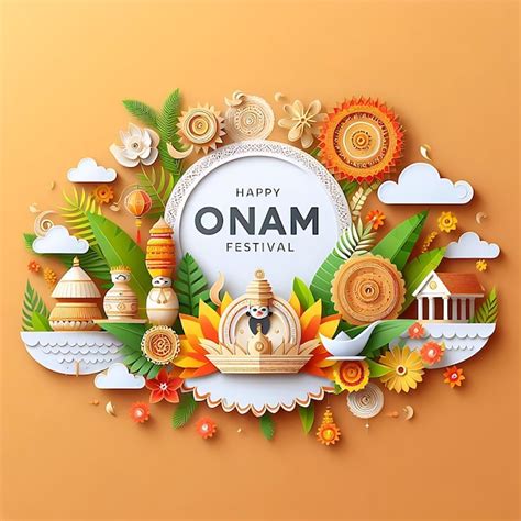 Illustration For Onam Festival Celebration Premium AI Generated Image