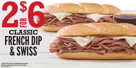 Arby’s 2 for $6 Classic French Dip & Swiss – Arby's RVA