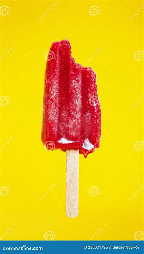 Dripping Cold Ice Cream During Hot Summer Weather Stock Photo Image