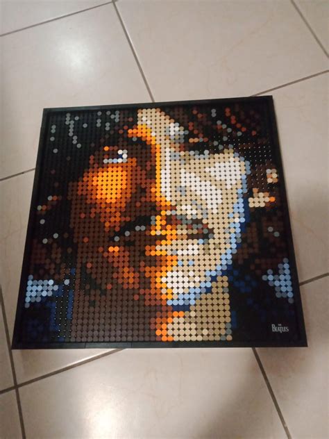 George Harrison mosaic made from 2,304 Lego pieces, took almost 10 ...