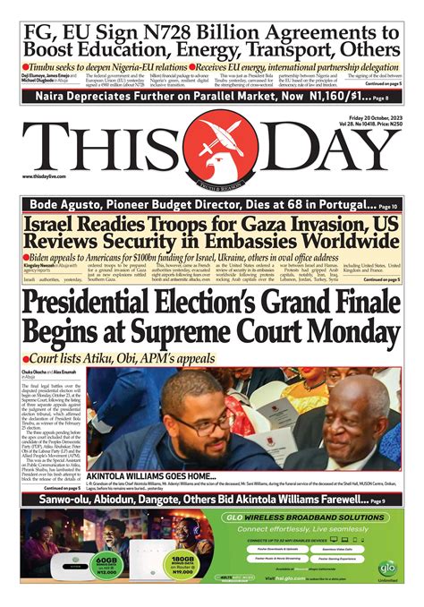 Friday 20th October 2023 By Thisday Newspapers Ltd Issuu