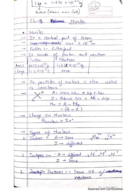 Solution Nuclei Th Science Physics Handwritten Notes Studypool Hot