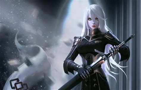 Wallpaper girl sword anime blonde warrior for mobile and desktop section игры resolution