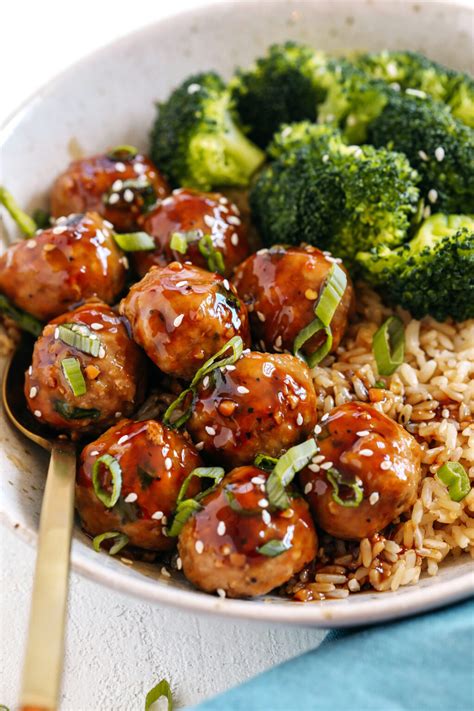 Asian Glazed Turkey Meatballs Eat Yourself Skinny