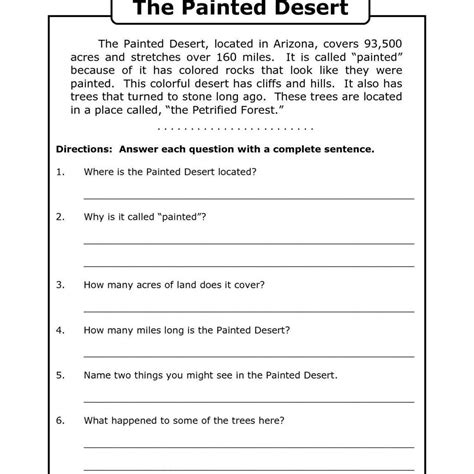 Reading Worksheets For 6th Grade Printable Printable Worksheets