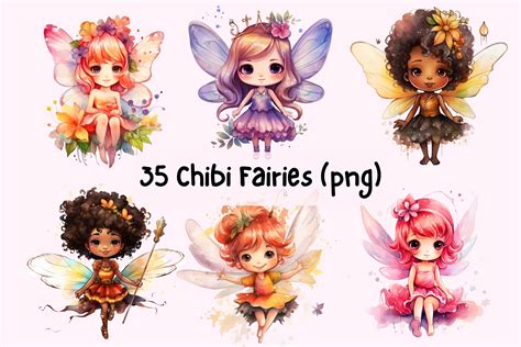 35 Chibi Fairy Clipart Cute Chibi Fairy Digital Png Cute Etsy Uk In