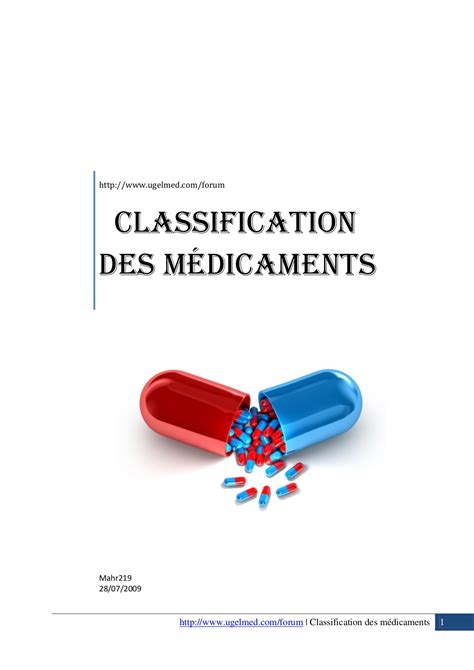 Classification Des M Dicaments Pdf Etude Az