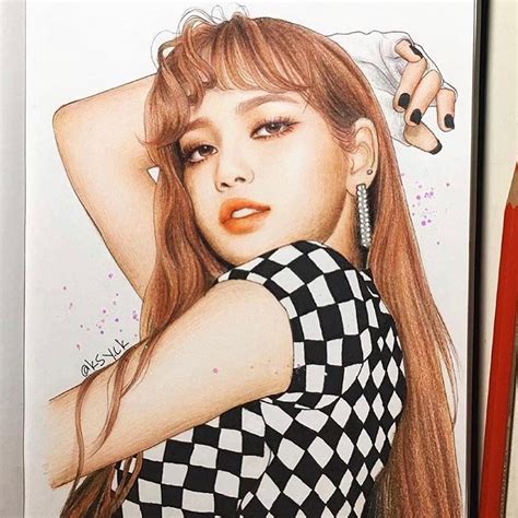 [fan Art] Lisa Blackpink How To Draw Hair Portrait Anime Poses Female