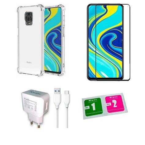 Kit Capa Reforçada Redmi Note 9S Pel 3D Carregador Turbo no Shoptime