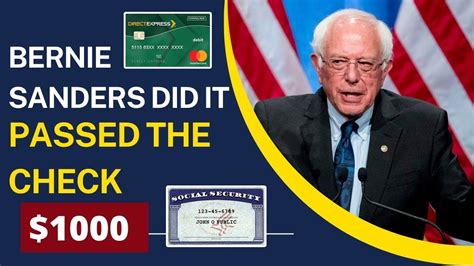 Bernie Sanders Did It New 1000 Stimulus Checks Passed For Low Incomes