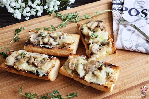 Warm Mushroom And Cheese Bruschetta Bear Naked Food