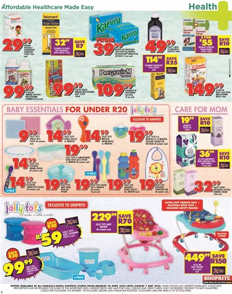 Shoprite Specials Baby Savings Apr Shoprite Catalogue Sa