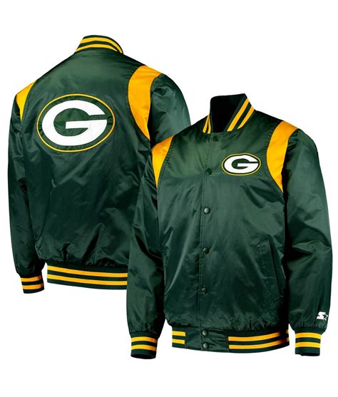 Green Satin NFL Green Bay Packers Prime Time Satin Jacket Jackets Expert