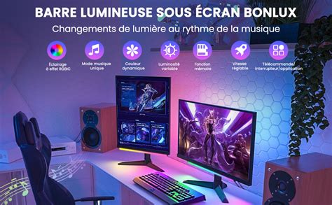 Bonlux RGB LED Gaming Lampe Deco Barre lumineuse d ambiance pour écran