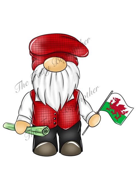 Welsh Man Gnome Gonk With Leak Png Clip Art File Digital Download For