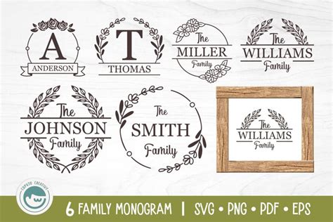 Family Last Name Monogram SVG Cut Files Bundle (1131089)