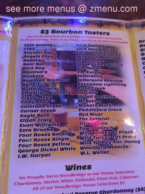 Menu At Subourbon Rock And Oyster Bar Kennesaw