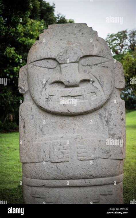 Pre Columbian Stone Sculptures At Archaeological Park San Agustin