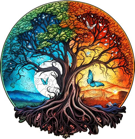 Amazon Woodbests Wooden Puzzle For Adults Yin Yang Life Tree