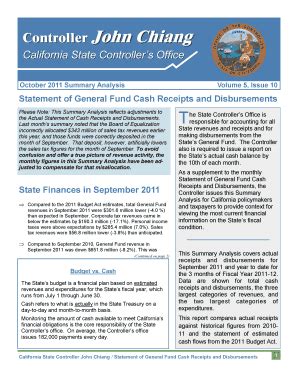 Fillable Online Sco Ca October Summary Analysis California State