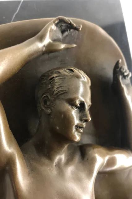 Bronze Statue Male Nude Gay Interest Bodybuilder Muscular Art Deco