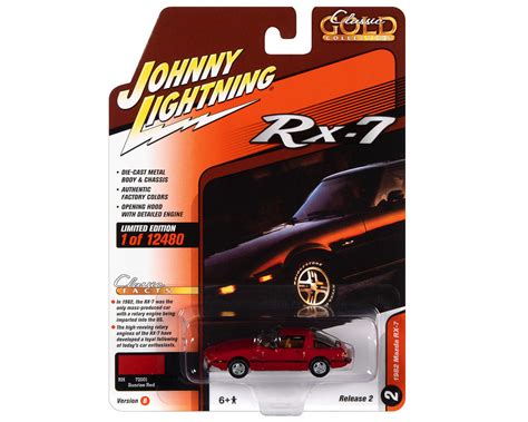 Johnny Lightning 1 64 1982 Mazda RX 7 Sunrise Red Classic Gold 2022