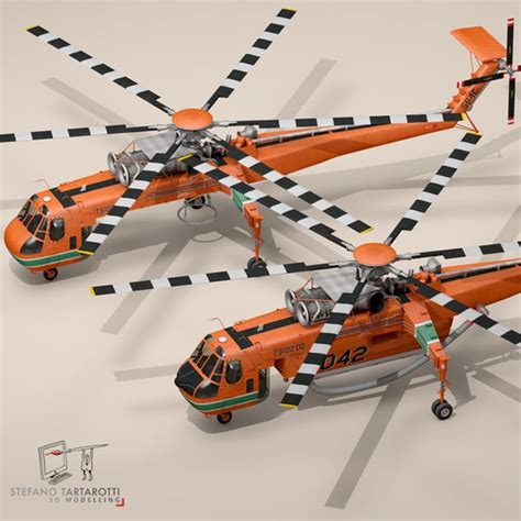 Sikorsky S 64 Skycrane Helicopter 3d Model Turbosquid 1495746