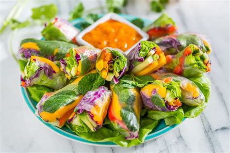 Rainbow Spring Rolls With Mango Sauce Get Inspired Everyday